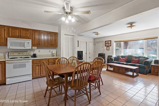 1147 Poplar Grove Rd, Buffalo, KY 42716 - dining space featuring ceiling fan and light tile patterned flooring