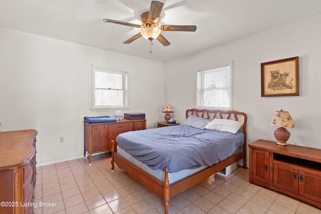 1147 Poplar Grove Rd, Buffalo, KY 42716 - bedroom with light tile patterned floors and ceiling fan