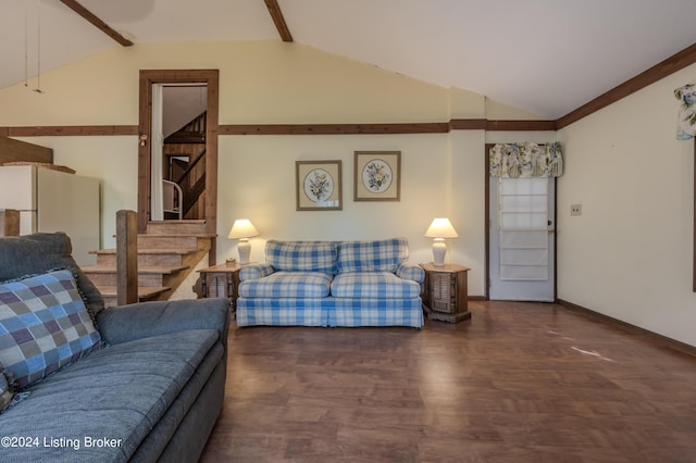 110 Nathan Rd, Falls Of Rough, KY 40119 - living area featuring lofted ceiling and wood finished floors