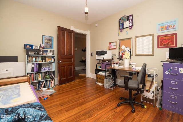 office space featuring wood finished floors