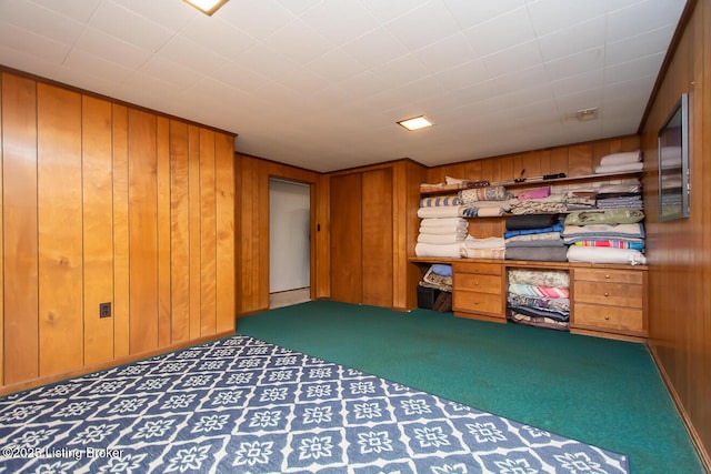 3019 Leman Dr, Louisville, KY 40220 - interior space with wood walls and carpet flooring