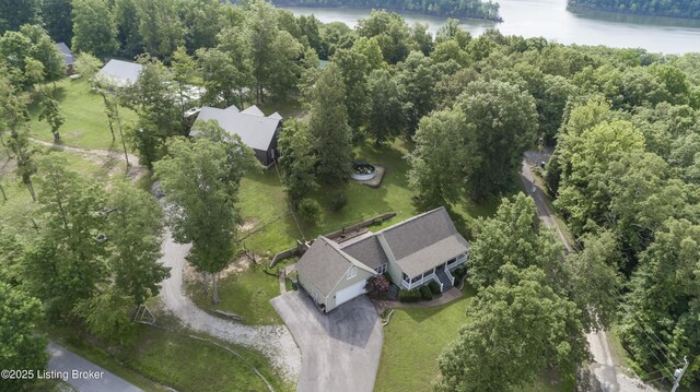 160 Oakland Hills Cir, Leitchfield, KY 42754 - aerial view of property's location with a large body of water and a heavily wooded area