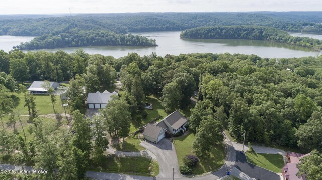 160 Oakland Hills Cir, Leitchfield, KY 42754 - bird's eye view of a forest and a large body of water