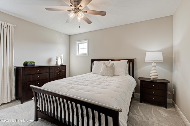 18104 Bridle Run Dr, Louisville, KY 40245 - bedroom featuring light carpet, ceiling fan, and baseboards