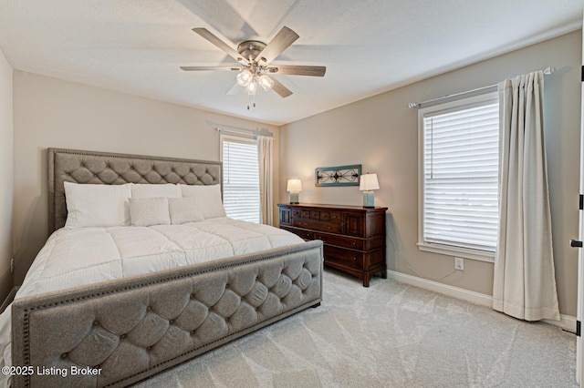 18104 Bridle Run Dr, Louisville, KY 40245 - bedroom featuring baseboards, a ceiling fan, and light colored carpet