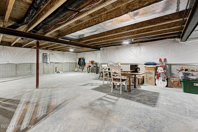 18104 Bridle Run Dr, Louisville, KY 40245 - unfinished below grade area featuring electric panel