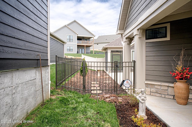 view of yard with fence