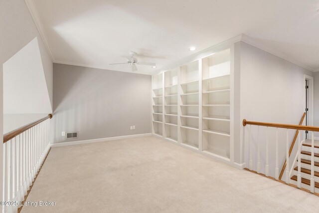 7808 Grenoble Ln, Prospect, KY 40059 - bonus room with ceiling fan, carpet, baseboards, and recessed lighting