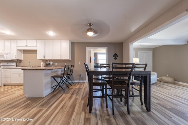 432 Four Seasons Rd, Falls Of Rough, KY 40119 - dining space featuring baseboards, light wood-style flooring, and recessed lighting