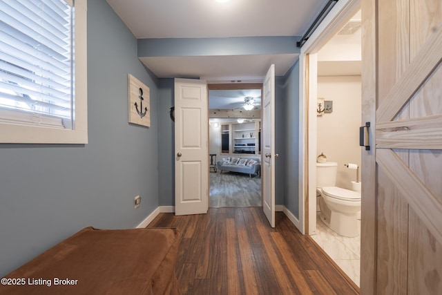 432 Four Seasons Rd, Falls Of Rough, KY 40119 - hallway featuring baseboards and dark wood-style floors