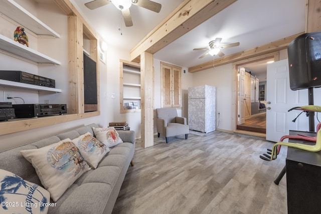 432 Four Seasons Rd, Falls Of Rough, KY 40119 - living area featuring a ceiling fan and wood finished floors