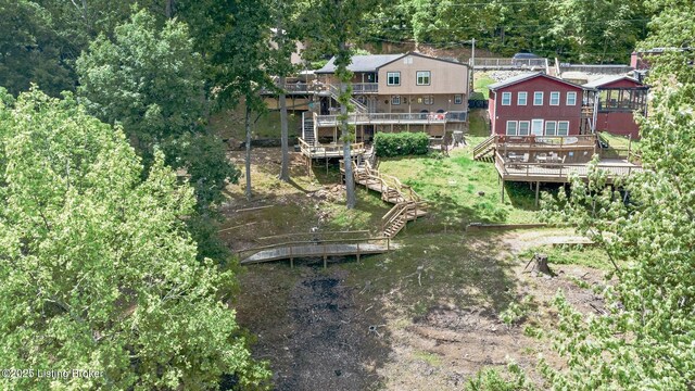 432 Four Seasons Rd, Falls Of Rough, KY 40119 - view of yard with stairs and a deck