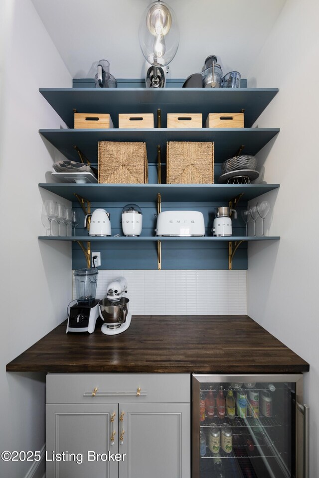 bar featuring wine cooler