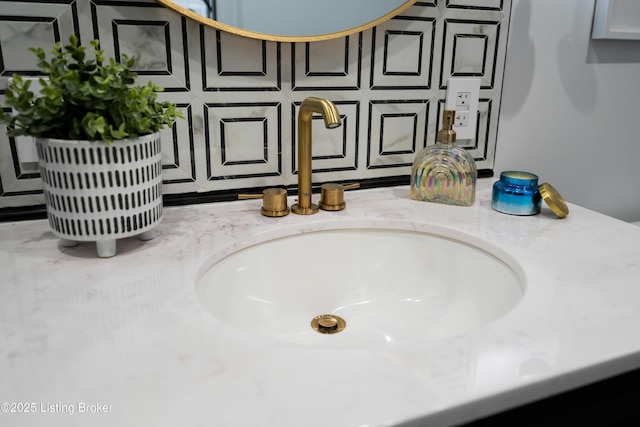 room details with vanity