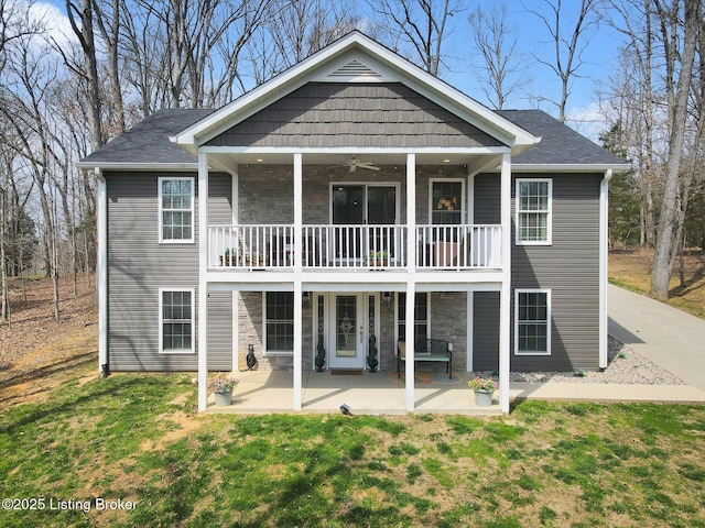 100 Bellemeade St, Brandenburg, KY 40108 - back of property featuring a patio area, a yard, and a ceiling fan