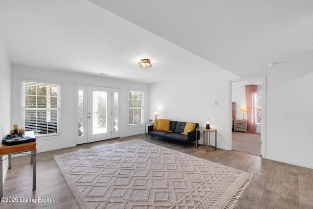 100 Bellemeade St, Brandenburg, KY 40108 - living area featuring wood finished floors, baseboards, and plenty of natural light