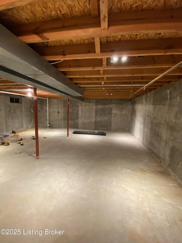view of unfinished below grade area