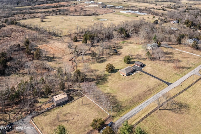 bird's eye view featuring a rural view