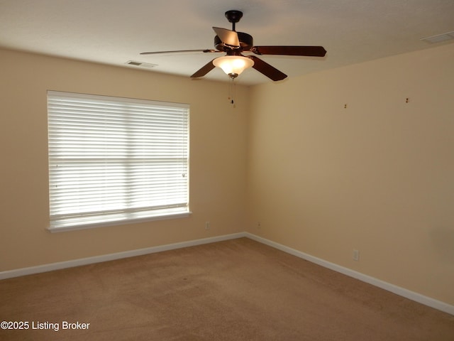 113 Lanai Dr Unit A, Shepherdsville, KY 40165 - unfurnished room featuring light carpet, baseboards, visible vents, and ceiling fan