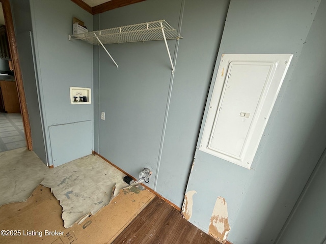 42 Foggy Bottom Ln, Garfield, KY 40140 - laundry room featuring electric panel and washer hookup