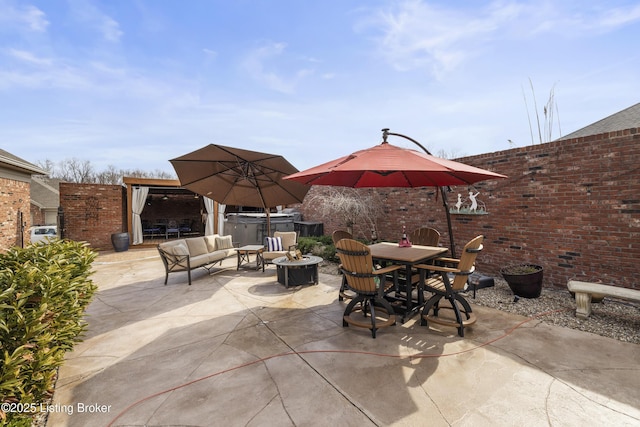 12206 Bridgeway Ct, Sellersburg, IN 47172 - view of patio featuring outdoor dining area and a fire pit