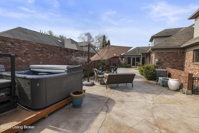 12206 Bridgeway Ct, Sellersburg, IN 47172 - view of patio with fence and a hot tub