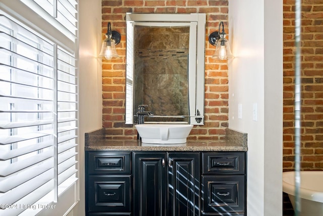 10900 Meeting St, Prospect, KY 40059 - interior space featuring brick wall and a sink