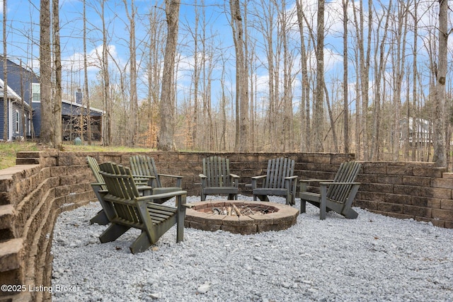 105 Moutardier Woods Way, Leitchfield, KY 42754 - view of yard with an outdoor fire pit