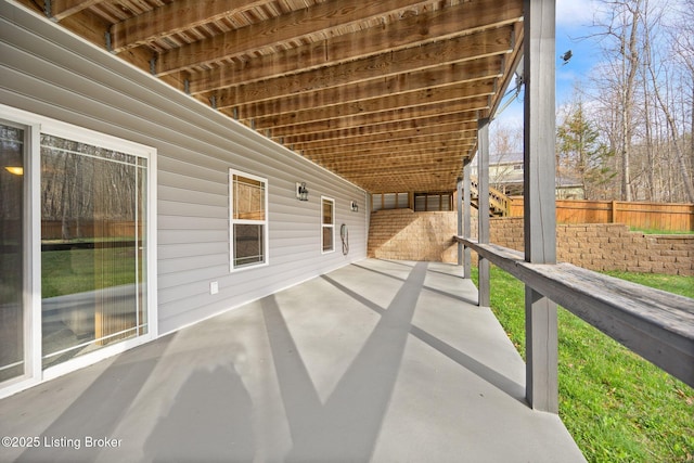 105 Moutardier Woods Way, Leitchfield, KY 42754 - view of patio / terrace with fence