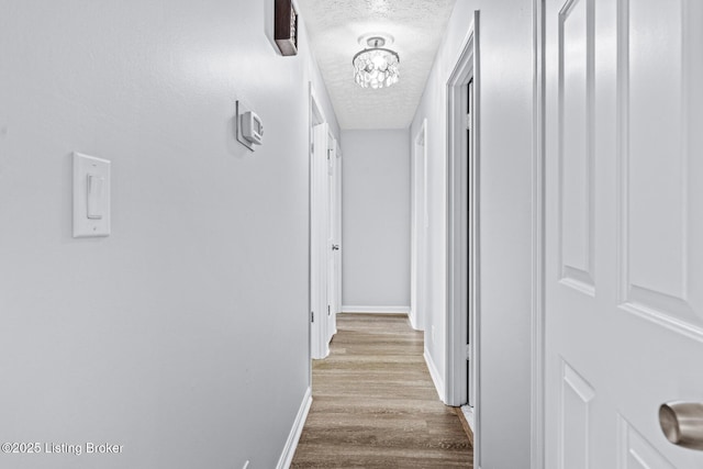 4904 Ruby Way, Shepherdsville, KY 40165 - hall with a textured ceiling, wood finished floors, and baseboards