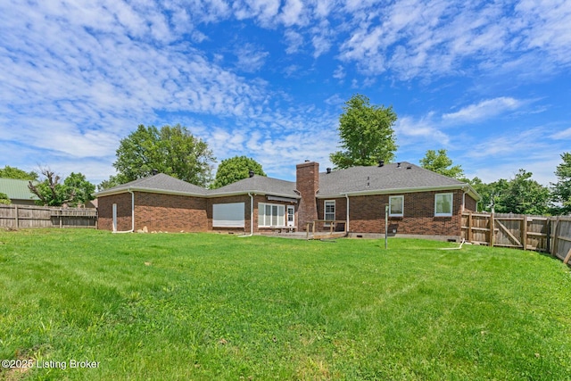4904 Ruby Way, Shepherdsville, KY 40165 - back of property with brick siding, a chimney, and a patio area