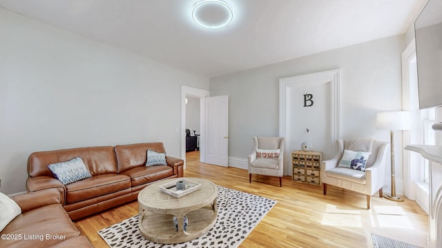 1031 S 4th St, Louisville, KY 40203 - living room with light wood-type flooring and baseboards