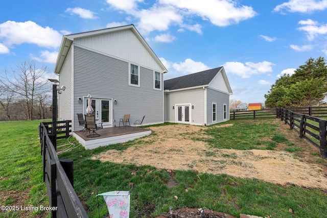3965 Broadford Rd, Clarkson, KY 42726 - back of house with french doors, a fenced backyard, and a yard