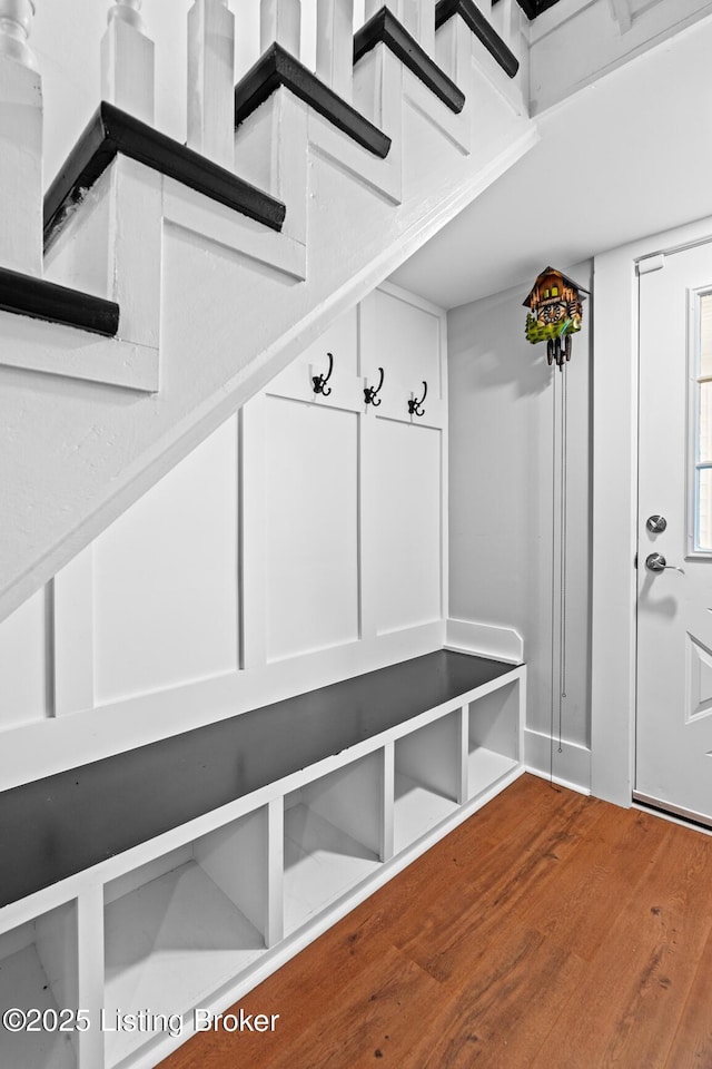 mudroom featuring wood finished floors