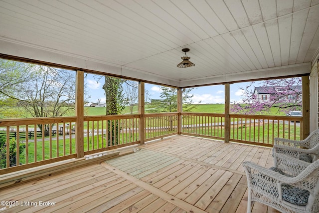 deck featuring a yard