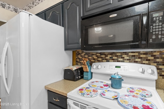 2410 Mammoth Way, Louisville, KY 40299 - kitchen featuring white appliances, light countertops, and decorative backsplash