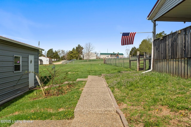 view of yard with fence
