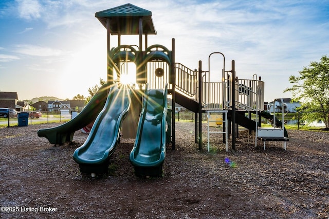 view of community jungle gym