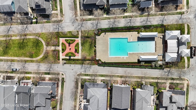 9502 Gerardia Ln, Prospect, KY 40059 - aerial perspective of suburban area featuring a pool area