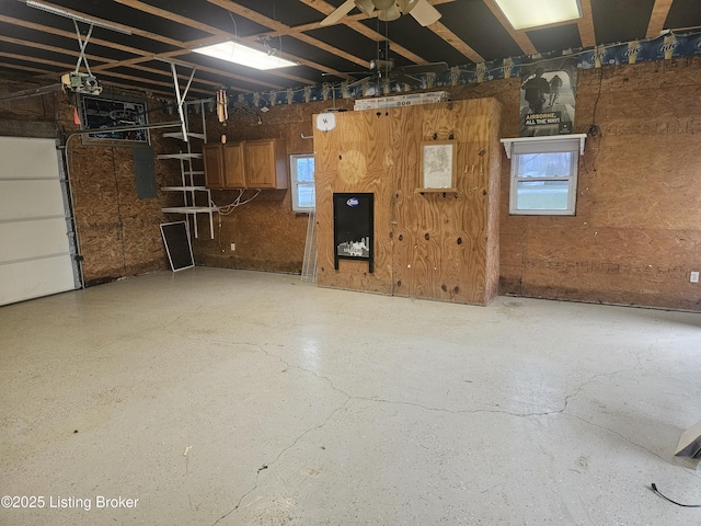 garage with electric panel