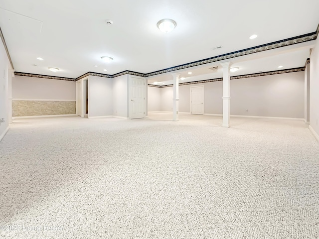 235 Ashford Dr, Mt Washington, KY 40047 - finished below grade area featuring baseboards and recessed lighting