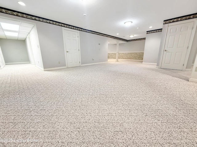 235 Ashford Dr, Mt Washington, KY 40047 - finished basement featuring carpet, baseboards, recessed lighting, and ornamental molding