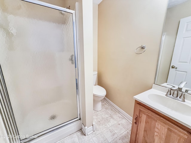 235 Ashford Dr, Mt Washington, KY 40047 - full bath featuring toilet, a stall shower, vanity, and baseboards