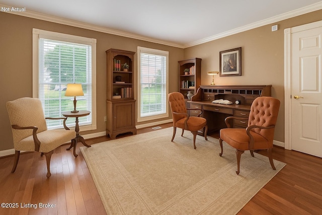 235 Ashford Dr, Mt Washington, KY 40047 - office space featuring wood finished floors, crown molding, and baseboards