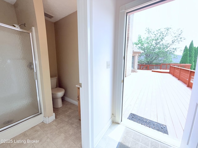 235 Ashford Dr, Mt Washington, KY 40047 - full bathroom with toilet, a shower stall, and baseboards