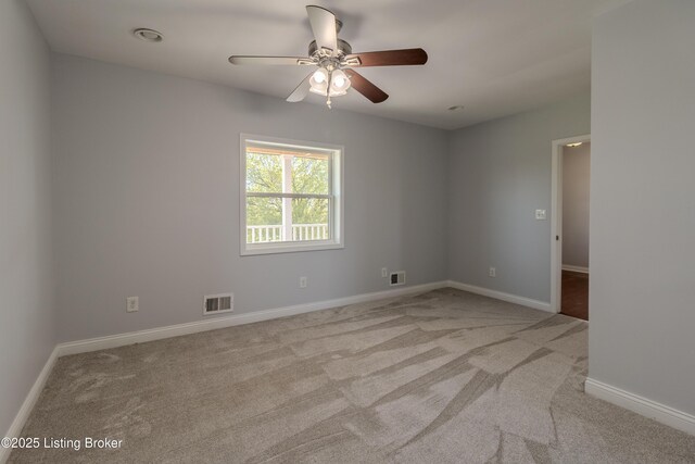 1110 Clark Station Rd, Fisherville, KY 40023 - unfurnished room featuring visible vents, baseboards, a ceiling fan, and carpet flooring