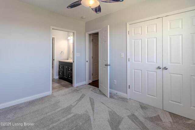 1110 Clark Station Rd, Fisherville, KY 40023 - unfurnished bedroom featuring carpet floors, baseboards, a closet, and connected bathroom