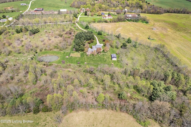 aerial view with a rural view