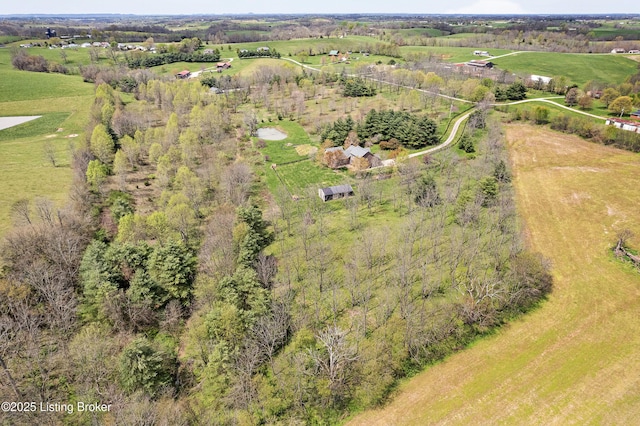 bird's eye view with a rural view