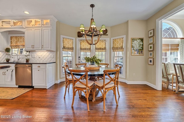 4232 Ashleywood Ct, Louisville, KY 40241 - dining area with plenty of natural light, a notable chandelier, and dark wood finished floors